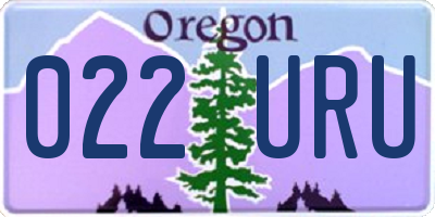 OR license plate 022URU