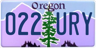 OR license plate 022URY