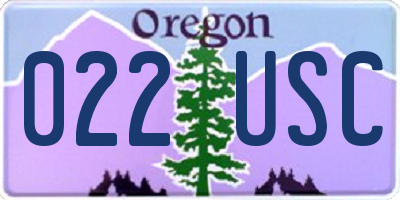 OR license plate 022USC