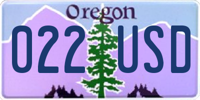 OR license plate 022USD