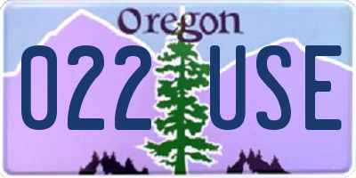 OR license plate 022USE