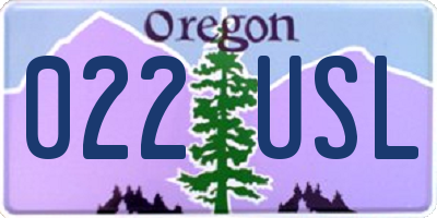 OR license plate 022USL