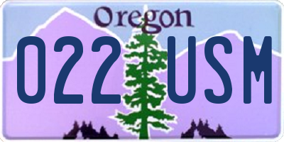 OR license plate 022USM
