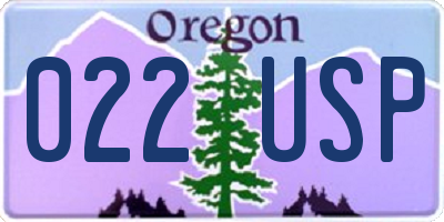OR license plate 022USP