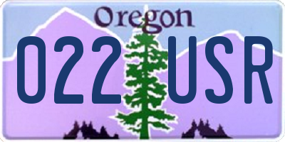 OR license plate 022USR