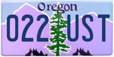 OR license plate 022UST
