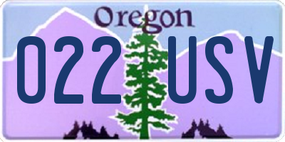 OR license plate 022USV