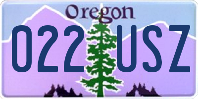 OR license plate 022USZ