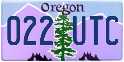 OR license plate 022UTC