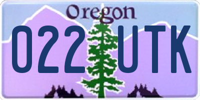OR license plate 022UTK