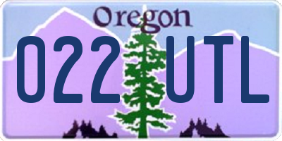 OR license plate 022UTL