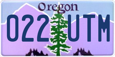 OR license plate 022UTM