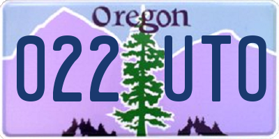 OR license plate 022UTO