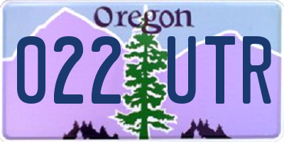 OR license plate 022UTR