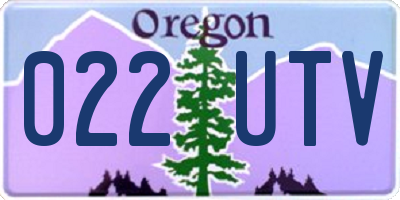 OR license plate 022UTV