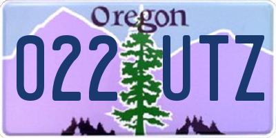 OR license plate 022UTZ