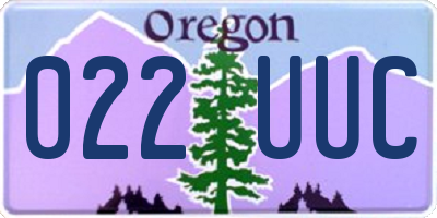 OR license plate 022UUC