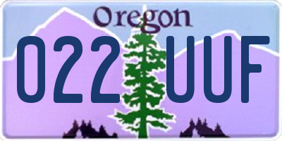 OR license plate 022UUF