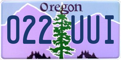 OR license plate 022UUI