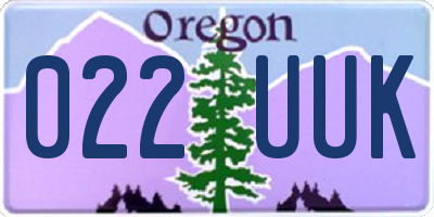 OR license plate 022UUK