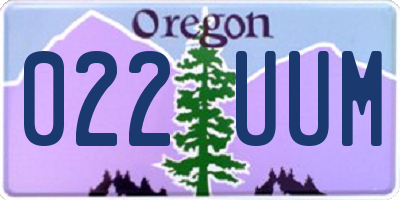 OR license plate 022UUM