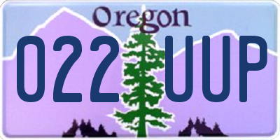 OR license plate 022UUP