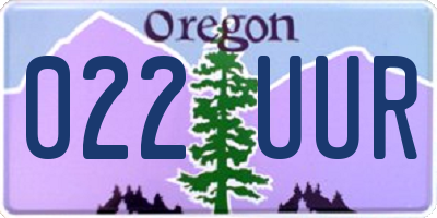 OR license plate 022UUR