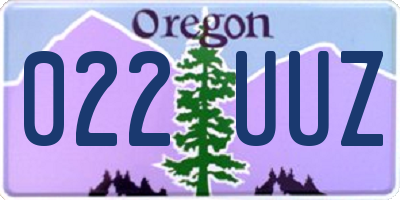 OR license plate 022UUZ