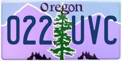 OR license plate 022UVC