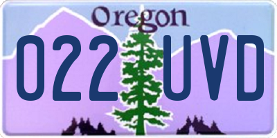 OR license plate 022UVD