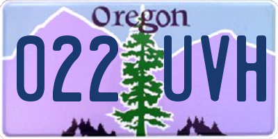 OR license plate 022UVH