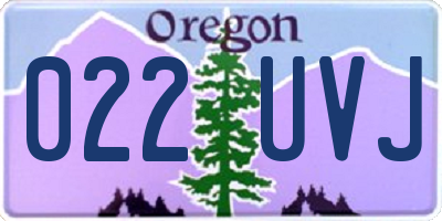 OR license plate 022UVJ