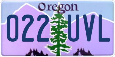 OR license plate 022UVL