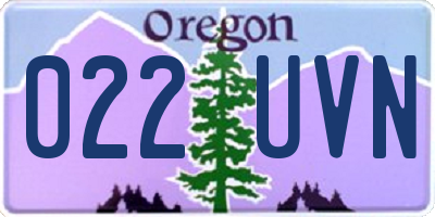 OR license plate 022UVN