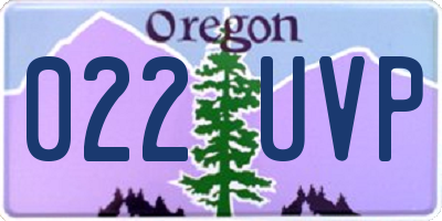 OR license plate 022UVP