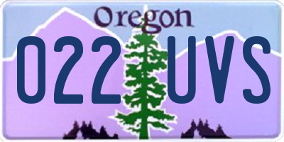 OR license plate 022UVS