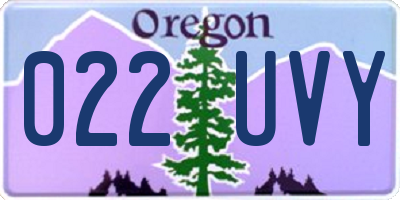 OR license plate 022UVY