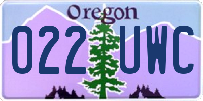 OR license plate 022UWC
