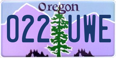 OR license plate 022UWE