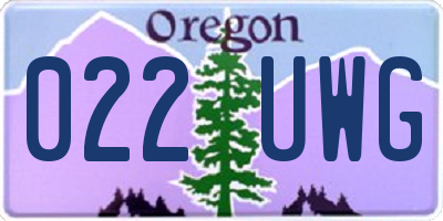 OR license plate 022UWG