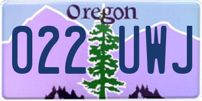 OR license plate 022UWJ