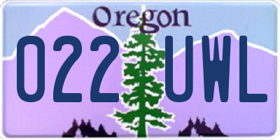 OR license plate 022UWL