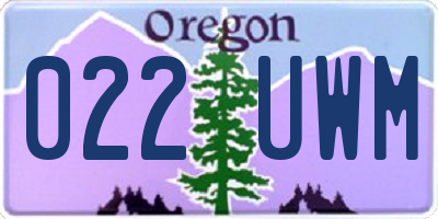 OR license plate 022UWM