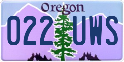OR license plate 022UWS