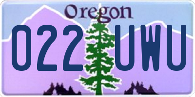 OR license plate 022UWU