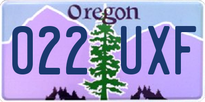 OR license plate 022UXF