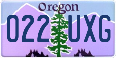 OR license plate 022UXG