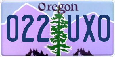 OR license plate 022UXO