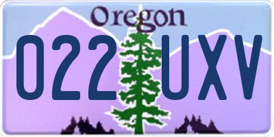 OR license plate 022UXV