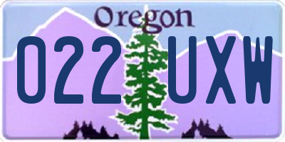 OR license plate 022UXW